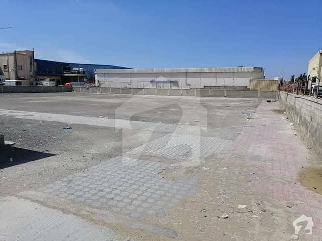 2 Acre Warehouse Land In Western Industrial Area Of Port Qasim Authority With Boundary Wall On Main Road Just Opposite To Indus Motor