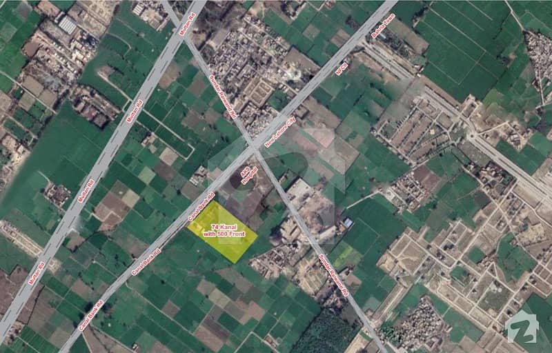 74 Kanal Land For Sale On Sundar Canal Bank Road With 500 Feet Frontage